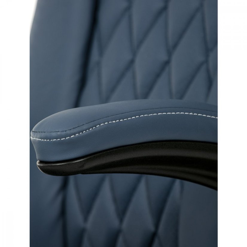 Kancelárske kreslo CYRUS — kov, ekokoža, modrá