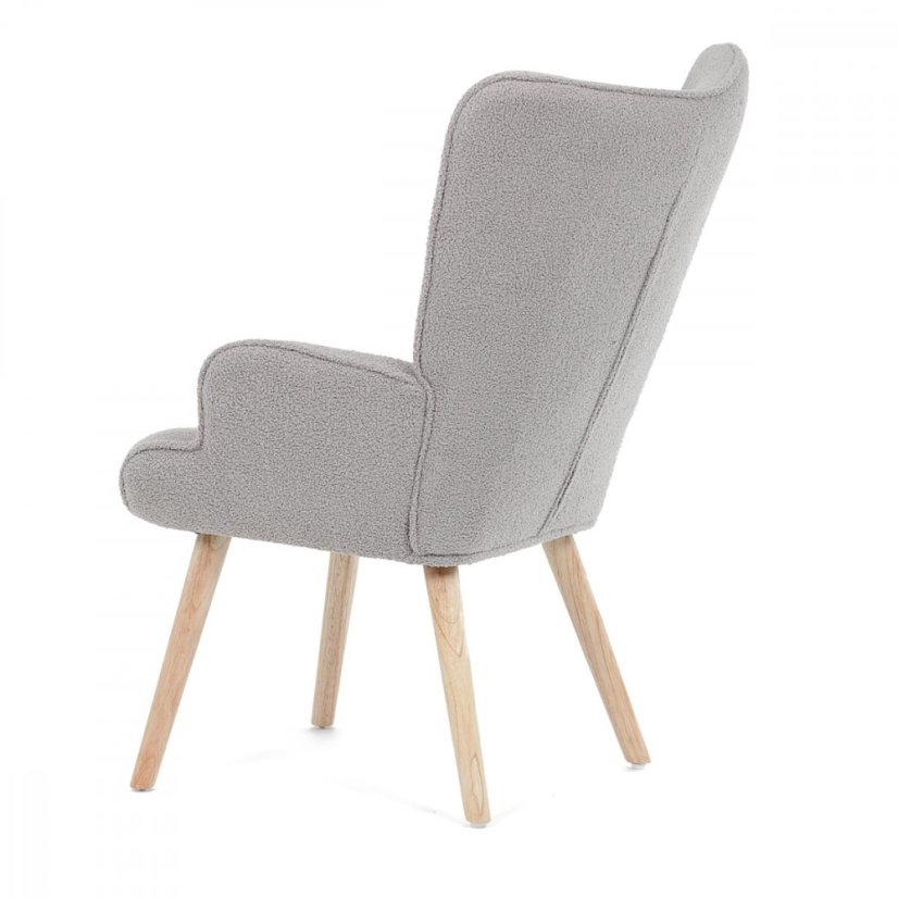 Relaxační křeslo ušák PARIS– masiv, látka, šedá Autronic