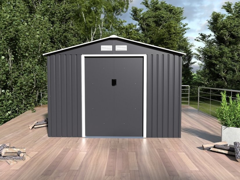 Zahradní domek ARCHERA –⁠ kov, šedá, 213x195x127 cm