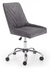 Dětská židle na kolečkách RICO – samet, šedá