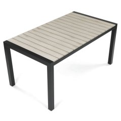 Zahradní stůl BLOCK – 160x90cm, černý hliník a dubový polywood, Autronic