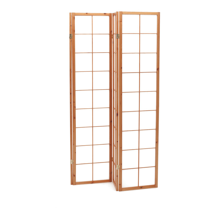 Drevený paraván PARVIO 4 dielny – masív smrek a biela textília