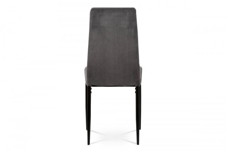 Jídelní židle Genoa — tmavě šedý samet, černý kov