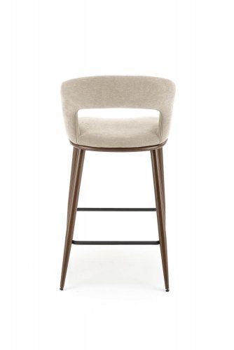 Barová židle LINUS — ocel, látka, béžová