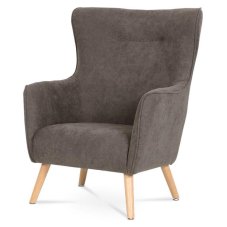 Relaxační křeslo ušák HENRY — masiv dřevo, látka lanýžová, nosnost 130 kg Autronic