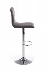 Barová židle TYWIN – černá ekokůže, chromová podnož
