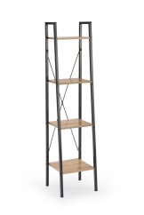 Úzký regál NARVIK - dub sonoma, černá Halmar