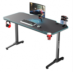 Herní stůl ULTRADESK FRAG BLUE – 140x66x76cm, se stojanem Ultradesk BEAM