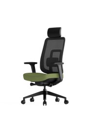 Ergonomická kancelárska stolička K42 SP – sieť/čalúnená, zelená