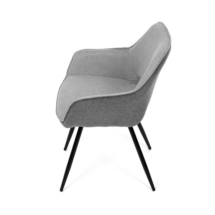 Jedálenská stolička BONY - strieborno-sivá látka, čierny kov