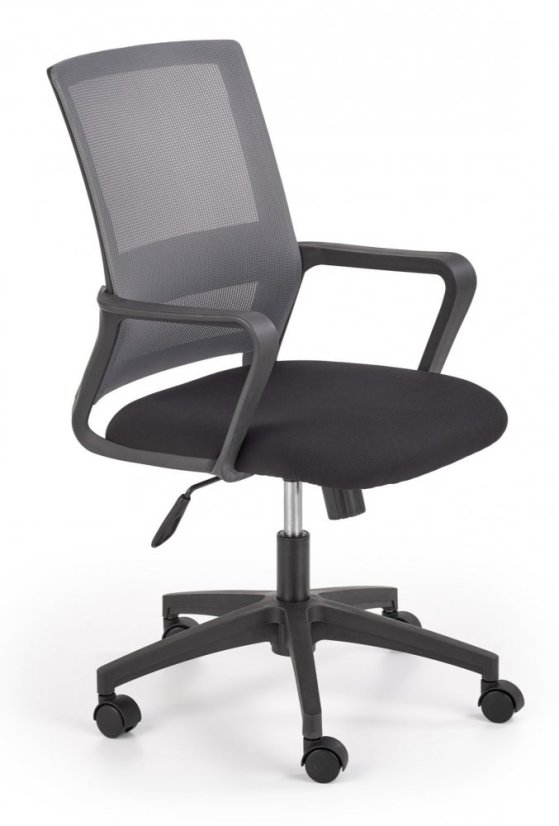 Kancelárska otočná stolička MAURO – sieťovina, čierna / šedá