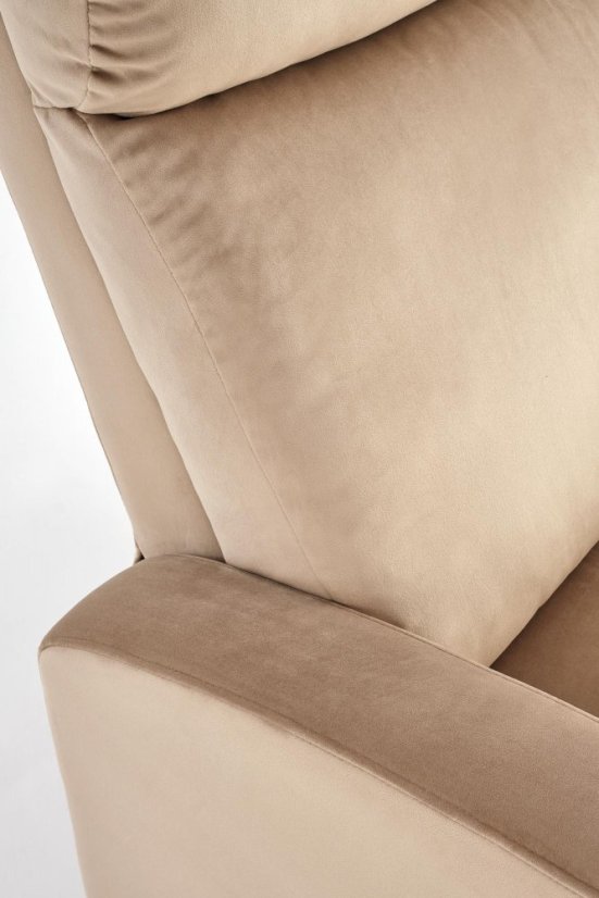 Polohovací TV křeslo WONDER s funkcí houpání — látka, béžová Halmar