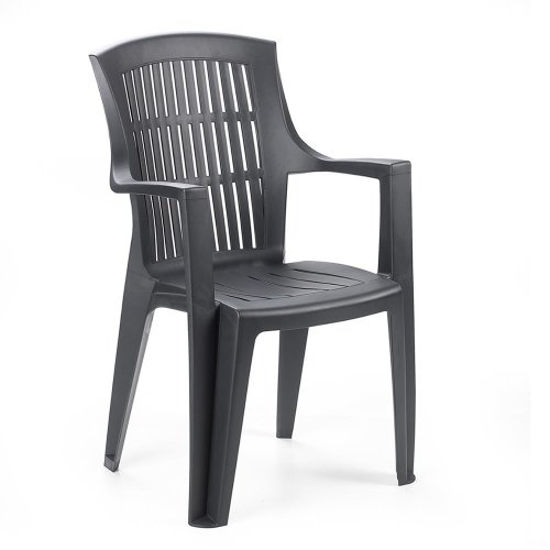 Zahradní židle KARA — plast, více barev - Barevné provedení plastu: Antracit