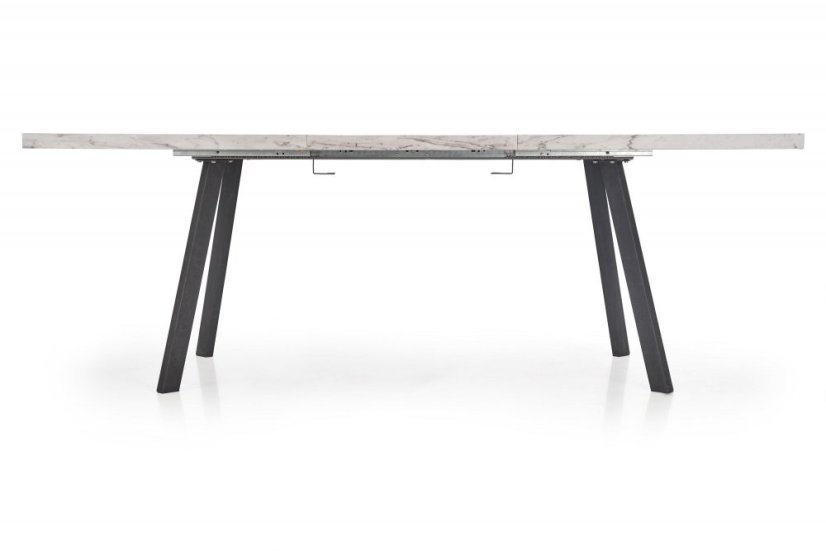 Jídelní rozkládací stůl DALLAS – 160x90x76 (+60) mramor, černý