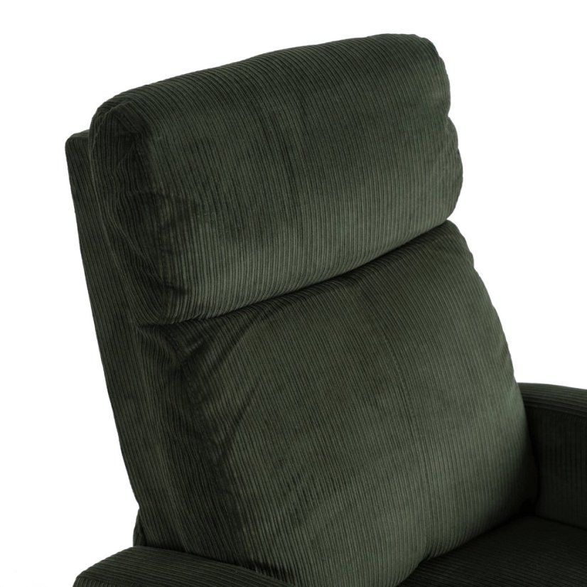 Kreslo DANNY — zelené, manšestr, polohovateľné