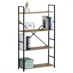 Regál VERSA II — čierna/ dekor dub