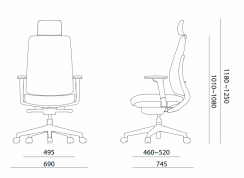 Kancelárska ergonomická stolička OFFICE More K50 — čierna, viac farieb