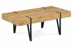 Konferenčný stolík MOODY — 110x60x42 cm, MDF divoký dub, čierny kov