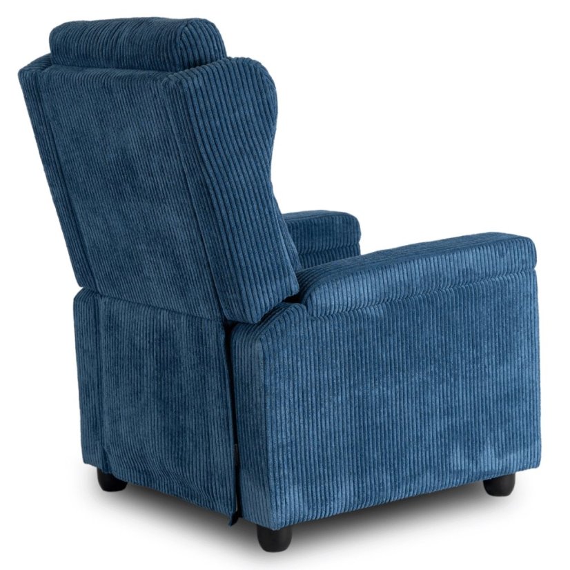 Elegantné modré kreslo SPENCER z manšestru