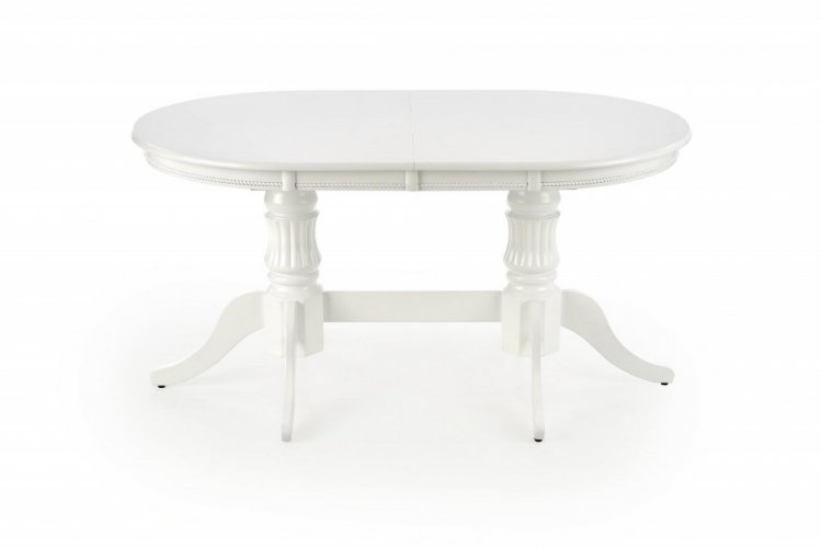 Jídelní rozkládací oválný stůl JOSEPH — 150-190×90×77, masiv, bílá