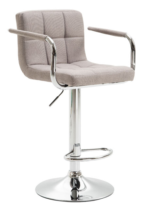 Barová židle LEORA 2 NEW — ekokůže/chrom, více barev - Barová židle LEORA - více barev: Šedohnědá