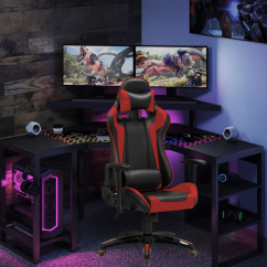 Herní křeslo DEFENDER – umělá kůže, černá/červená Halmar