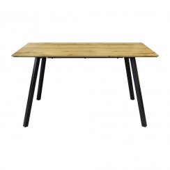 Jídelní stůl BERGEN — 140 x 80 x 75 cm, dub votan, kov