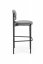 Barová židle KROBUS — ocel, látka, šedá