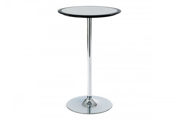 Barový stolek ROND – chrom, plast, černá