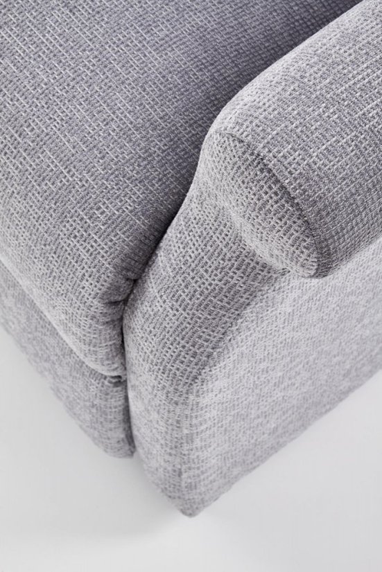 Polohovacia TV kreslo s masážnou funkciou AGUSTIN - látka, sivá