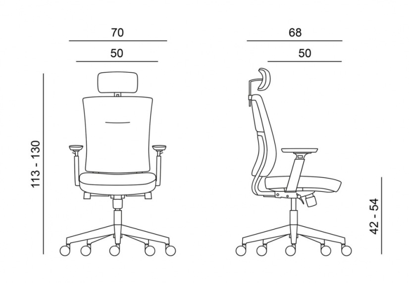 Kancelářská ergonomická židle Antares NEXT ALL UPH — šedá Antares
