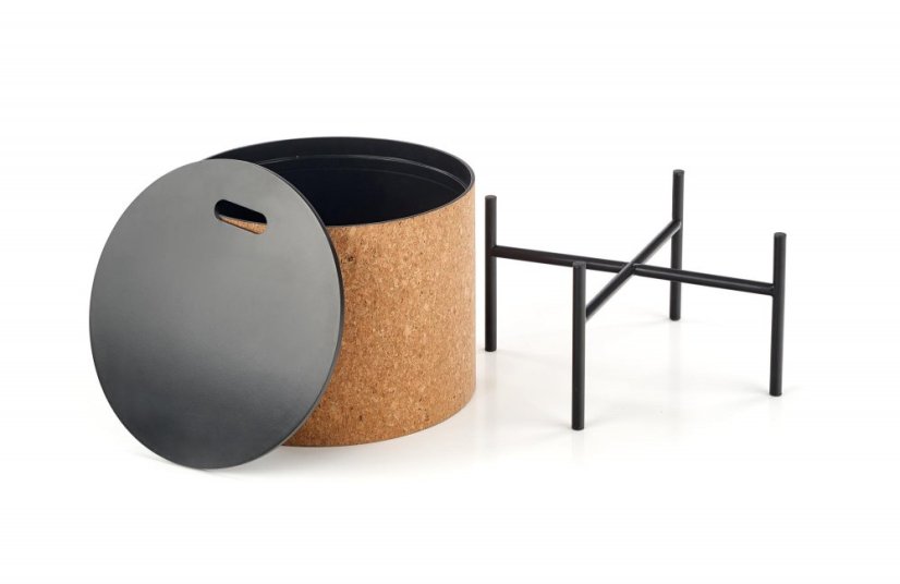 Konferenčný stolík SASHA - oceľ, prírodná /čierna