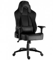 Herní židle IRON XL — PU kůže, černá, nosnost 130 kg