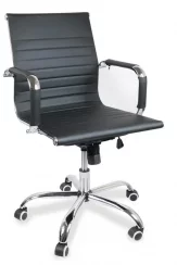 Otočná kancelářská židle DELUXE — ekokůže, černá