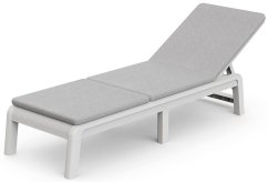 ATLAS (MALLORCA) lehátko s poduškou – šedé, lisovaný plast