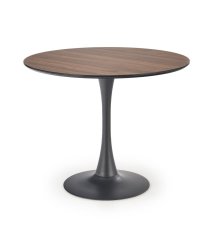 Jídelní kulatý stůl OLMO — průměr 90 cm, černá / zlatý dub