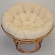 Relaxační papasan ARTEMIS — ⌀110 cm, ratan, látka, medová / více barev