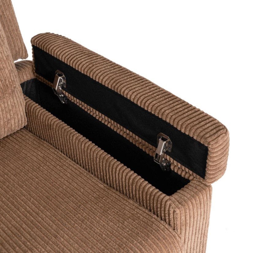 Elegantné hnedé kreslo SPENCER z manšestru