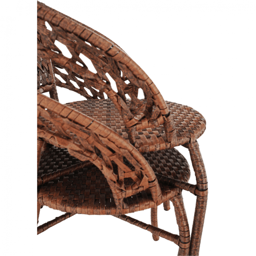 Zahradní set JARUB — ratan, sklo, hnědá Kondela