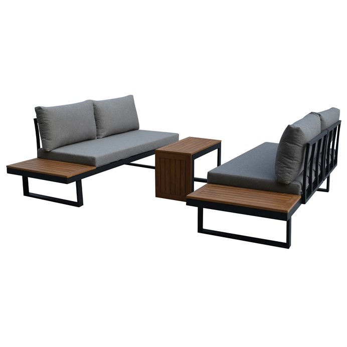 Zahradní sestava ALUTEX II –  hliník, látka, šedá Autronic