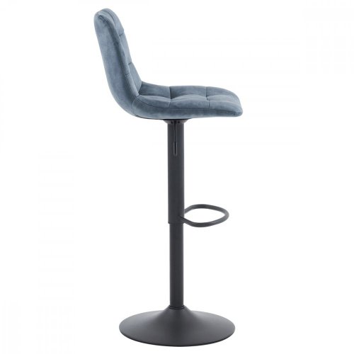 Barová stolička TOVARA — kov, látka, modrá