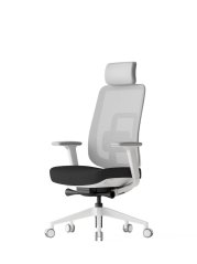 Ergonomická kancelárska stolička K42 WHITE SP – sieť/čalúnená, čierna