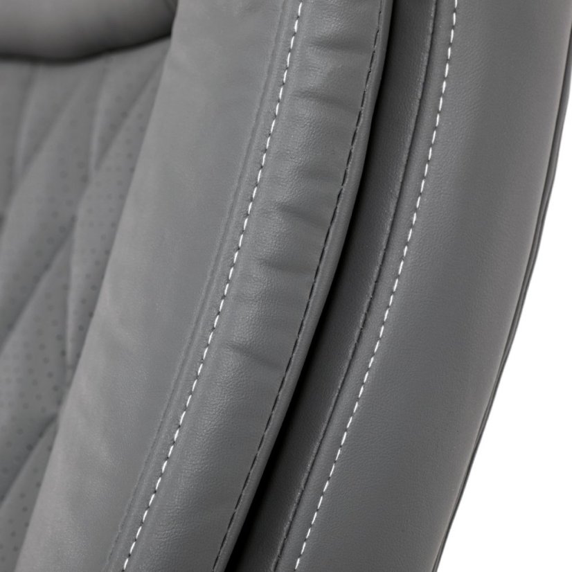 Kancelárske kreslo CYRUS — kov, ekokoža, siva