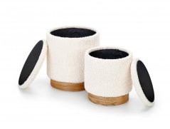 Set taburetov CANCUN - látka, krémová / prírodná