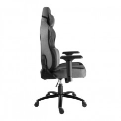 Herní židle IRON XL — látka, černá / šedá, nosnost 130 kg