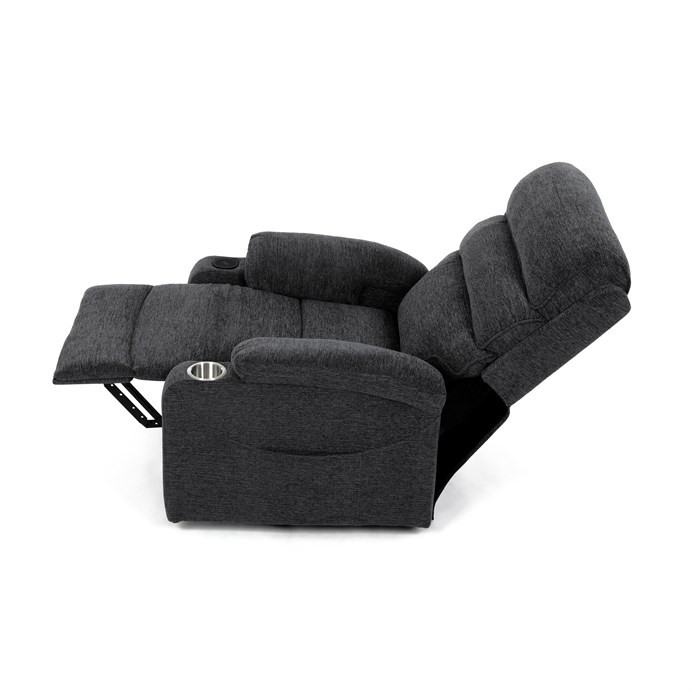 Relaxační křeslo s elektrickým polohováním HOMER - látka, šedá