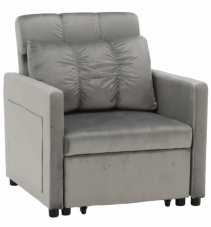 Rozkládací křeslo IGRIM — světlešedá látka/plast Kondela