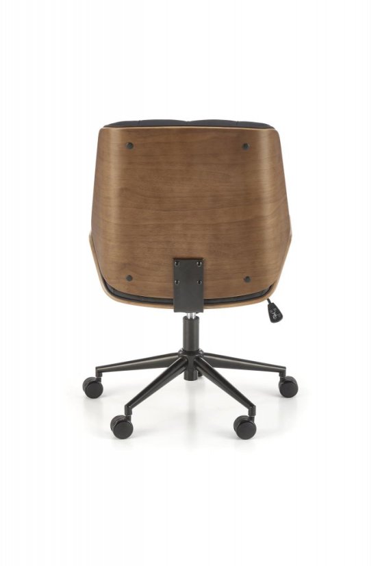 Kancelárske kreslo GAVIN — kov, ekokoža, čierna / orech