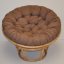 Relaxační papasan ARTEMIS — ⌀115 cm, ratan, látka, medová / více barev
