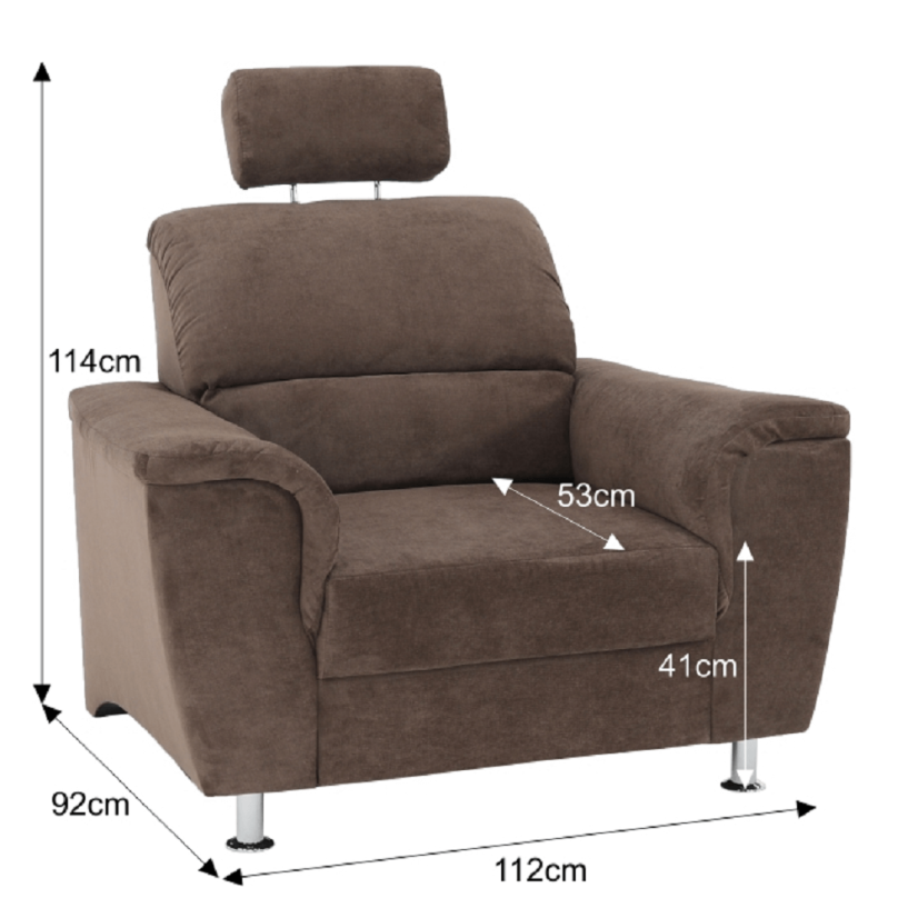 Relaxační křeslo SANTIAGO—  látka, hnědá Kondela